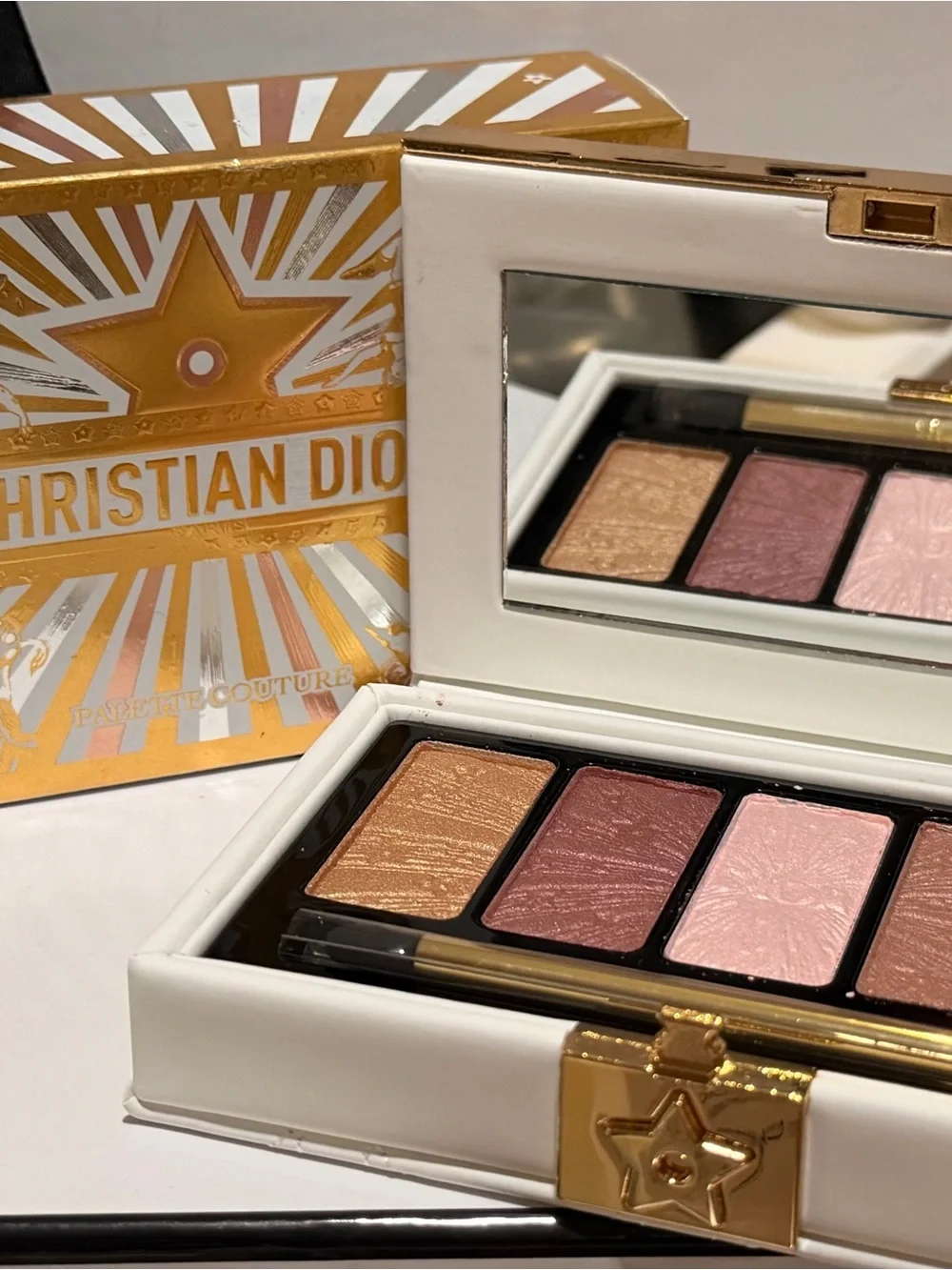 Dior Compact Eyeshadow Palette — Peach, Rose, and Light Pink Trio